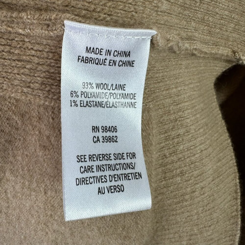 Theory Oversize Wool Blend Camel Mock Neck Poncho Sweater XS/S Minimalist - Picture 5 of 6